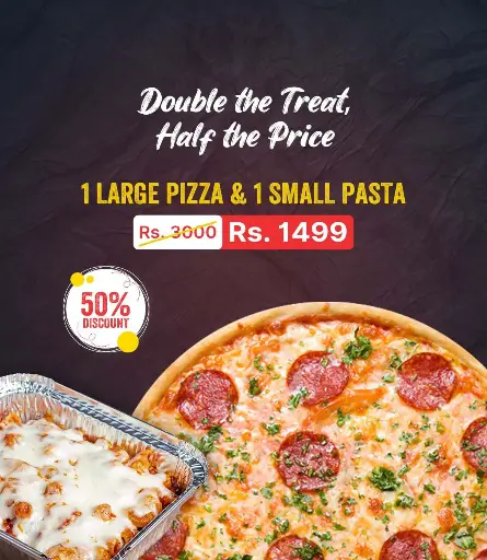 Cheesy Large Pizza & Pasta Combo (50% Off!)